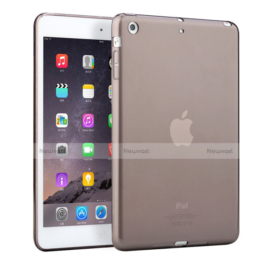 Ultra-thin Transparent TPU Soft Case for Apple iPad Mini 2 Gray