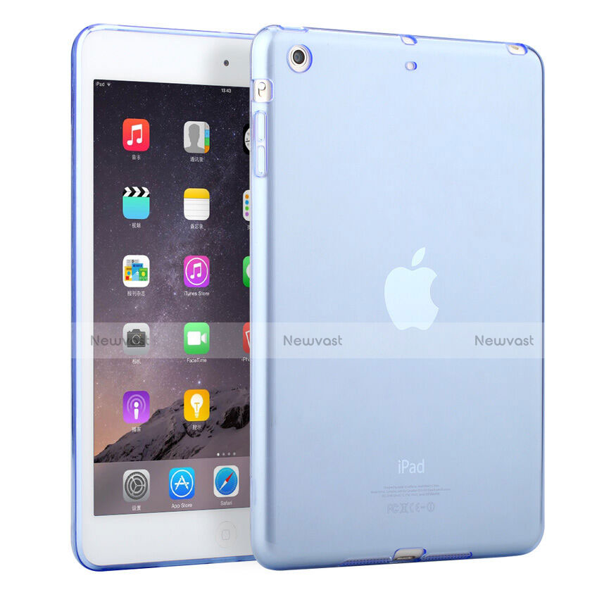 Ultra-thin Transparent TPU Soft Case for Apple iPad Mini 2 Sky Blue