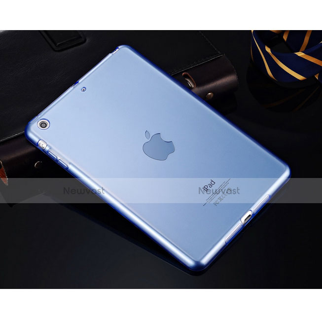 Ultra-thin Transparent TPU Soft Case for Apple iPad Mini 2 Sky Blue