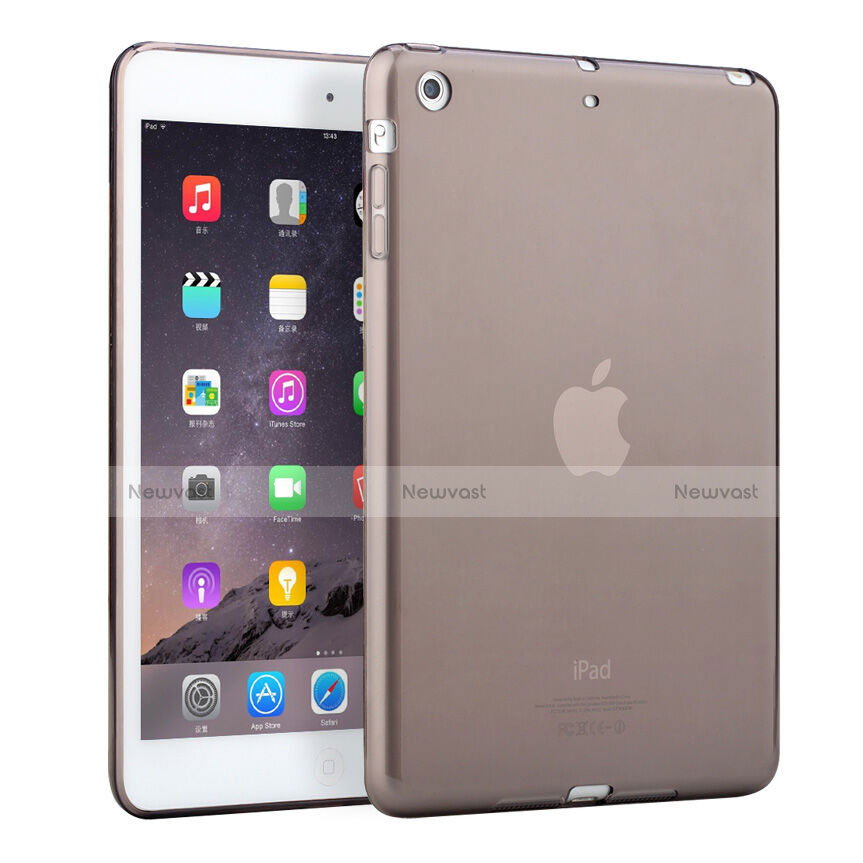 Ultra-thin Transparent TPU Soft Case for Apple iPad Mini 3 Gray