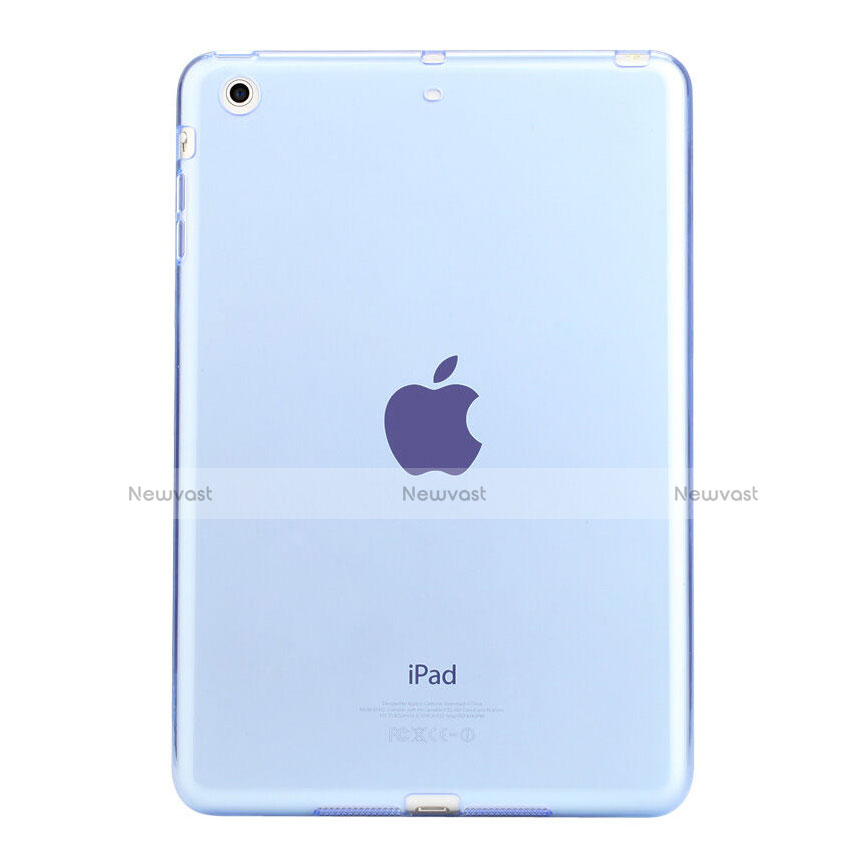 Ultra-thin Transparent TPU Soft Case for Apple iPad Mini Sky Blue