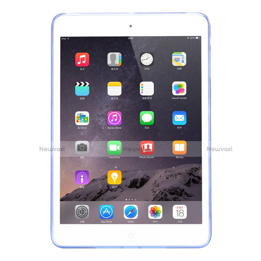 Ultra-thin Transparent TPU Soft Case for Apple iPad Mini Sky Blue