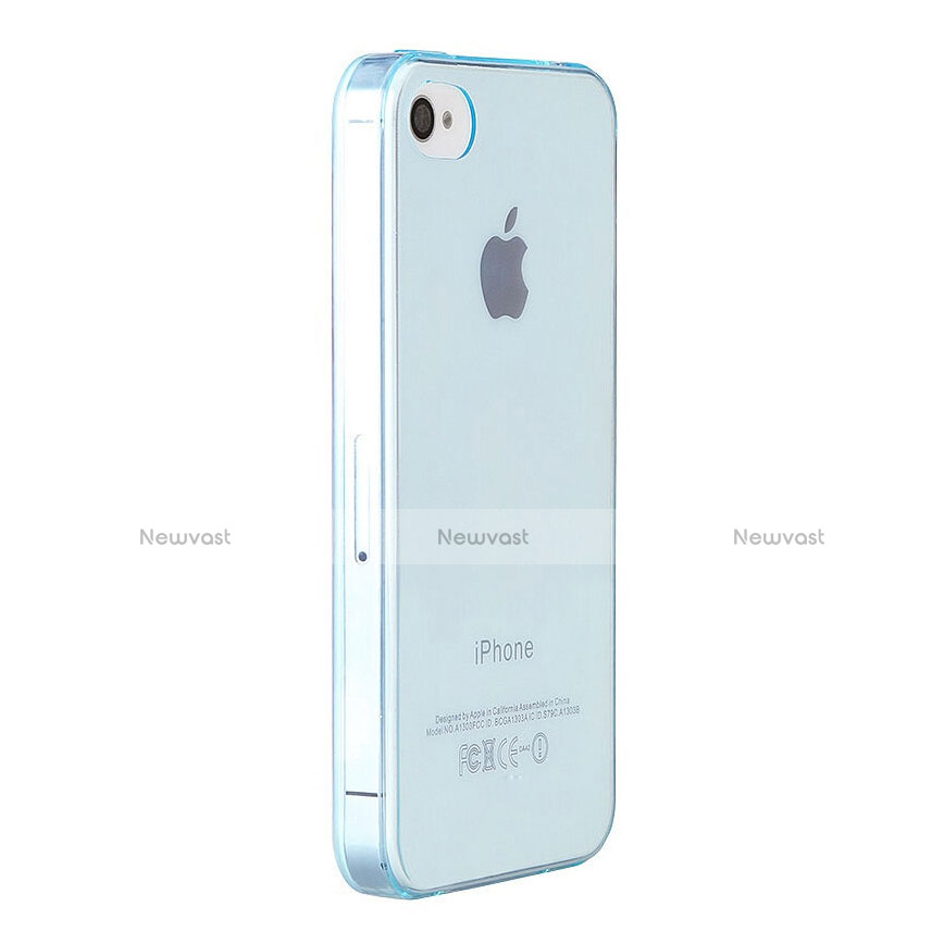 Ultra-thin Transparent TPU Soft Case for Apple iPhone 4 Sky Blue
