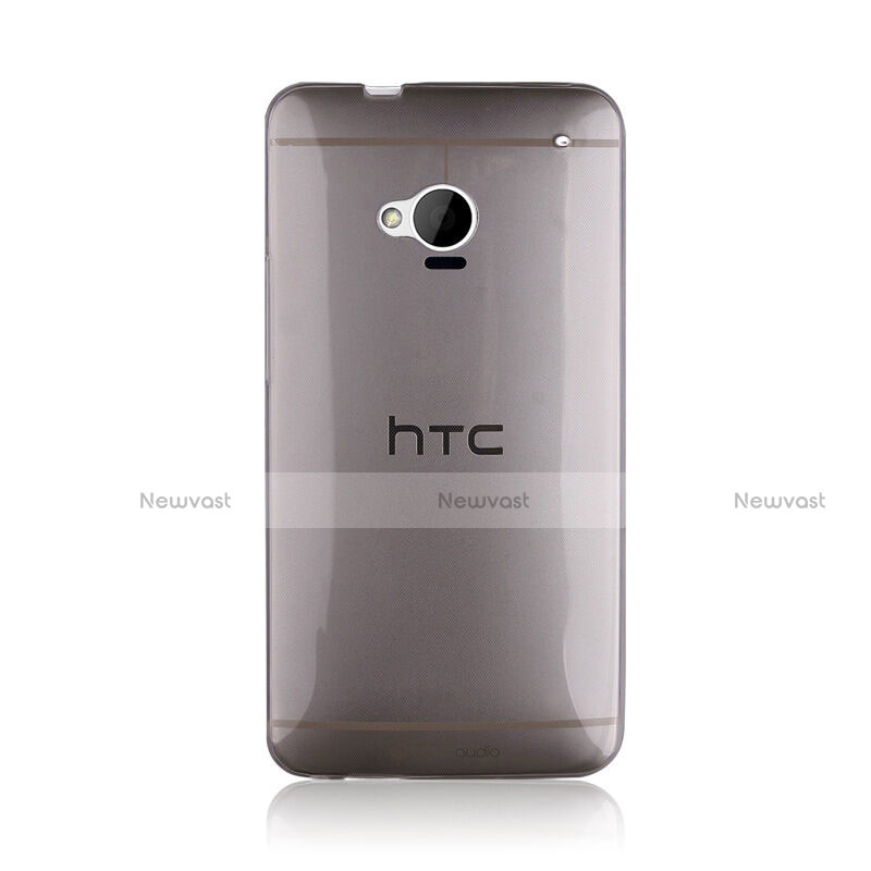 Ultra-thin Transparent TPU Soft Case for HTC One M7 Gray
