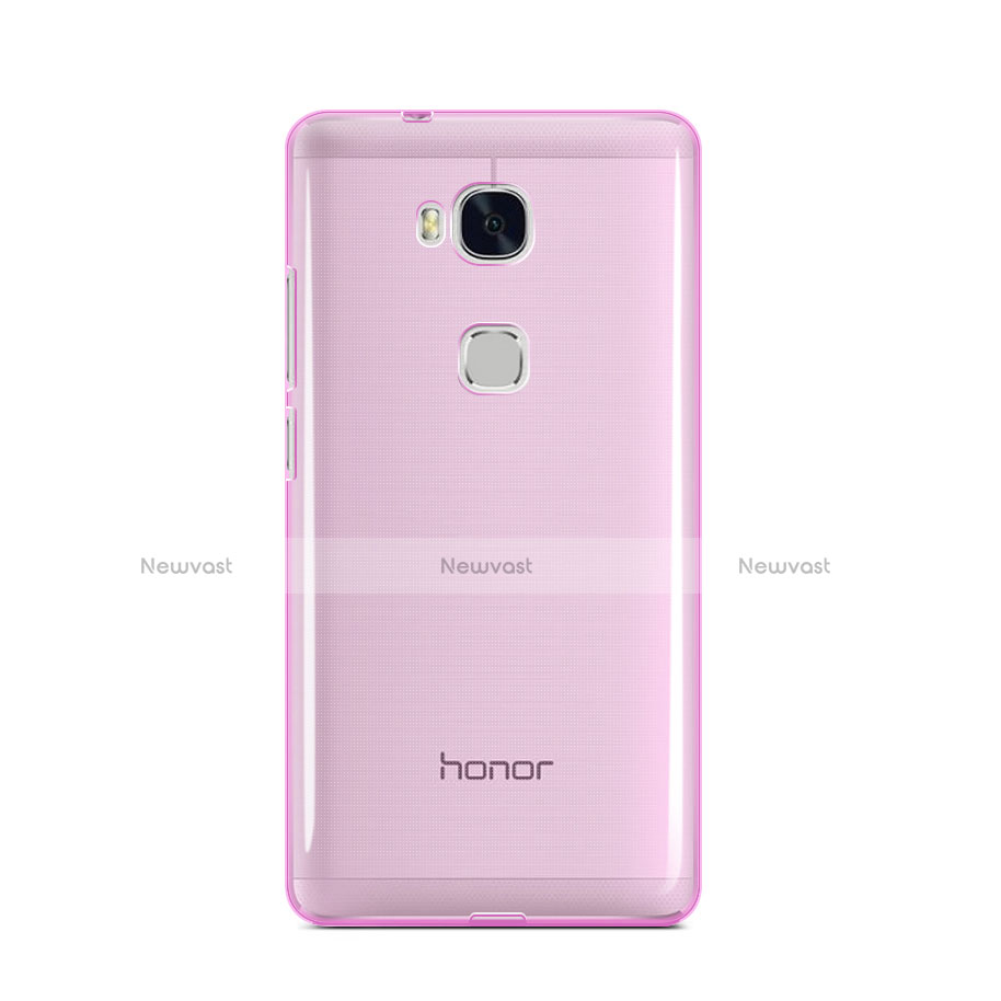 Ultra-thin Transparent TPU Soft Case for Huawei Honor 5X Pink