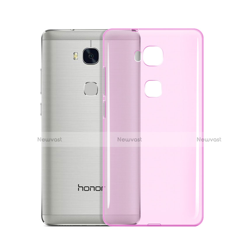 Ultra-thin Transparent TPU Soft Case for Huawei Honor X5 Pink
