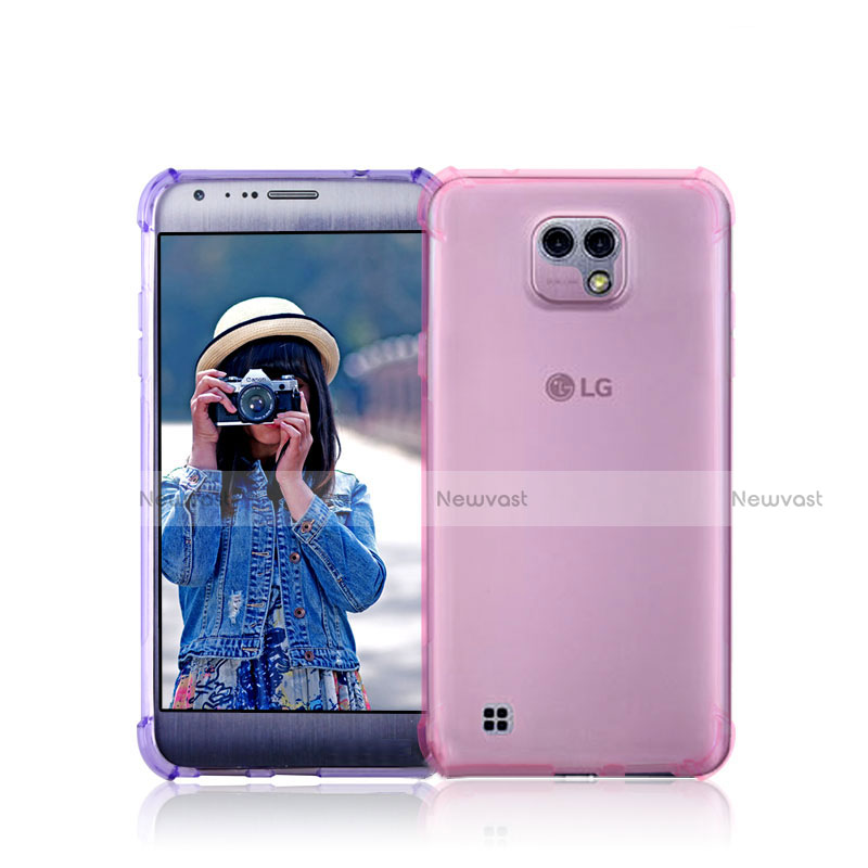 Ultra-thin Transparent TPU Soft Case for LG X Cam Pink
