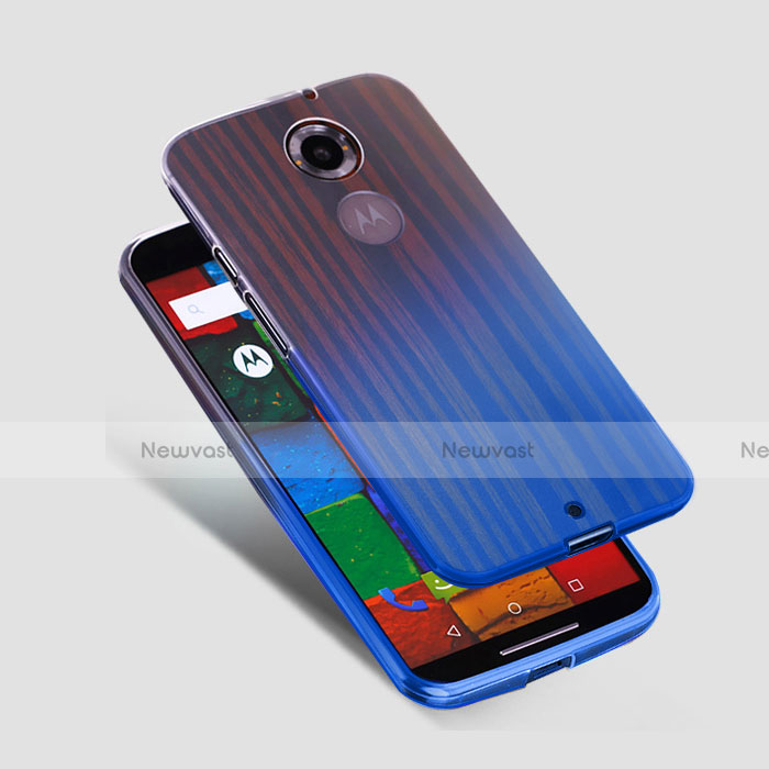 Ultra-thin Transparent TPU Soft Case for Motorola Moto X (2nd Gen) Blue