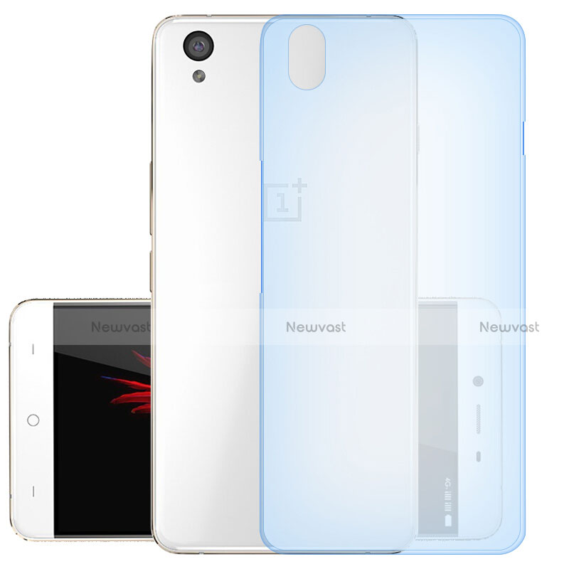 Ultra-thin Transparent TPU Soft Case for OnePlus X Blue