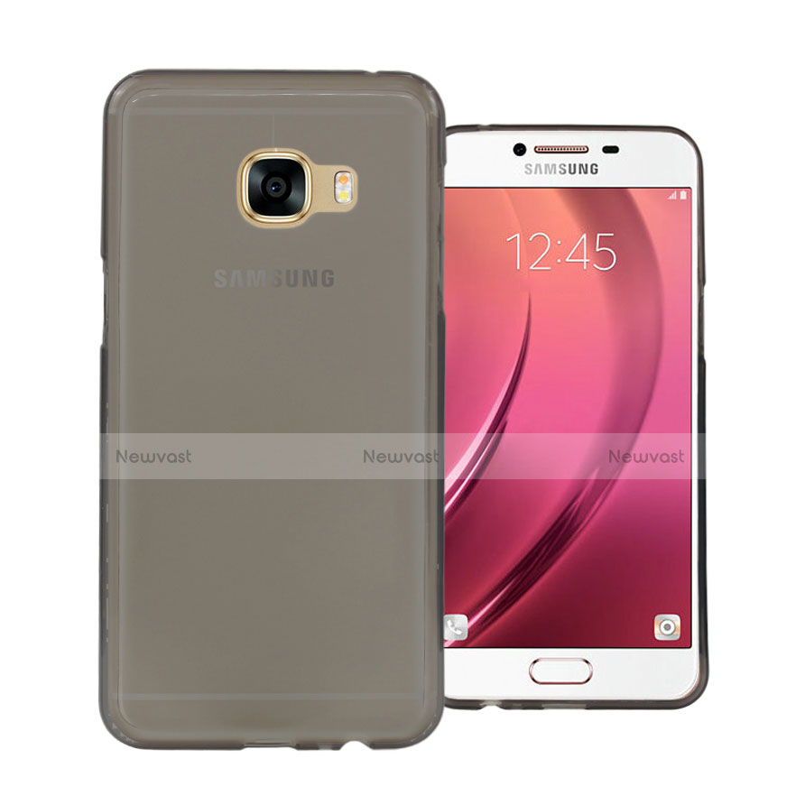 Ultra-thin Transparent TPU Soft Case for Samsung Galaxy C7 SM-C7000 Gray