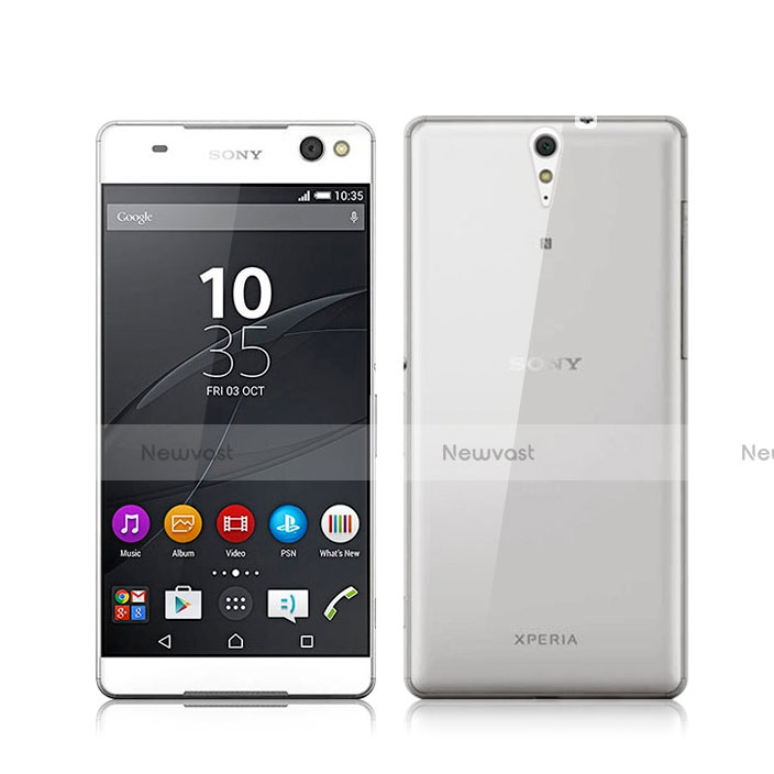Ultra-thin Transparent TPU Soft Case for Sony Xperia C5 Ultra Gray