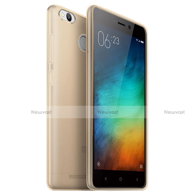 Ultra-thin Transparent TPU Soft Case for Xiaomi Redmi 3 Pro Gold