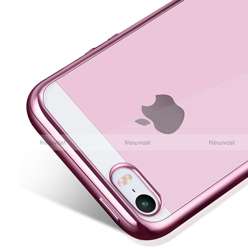 Ultra-thin Transparent TPU Soft Case H01 for Apple iPhone 5 Pink