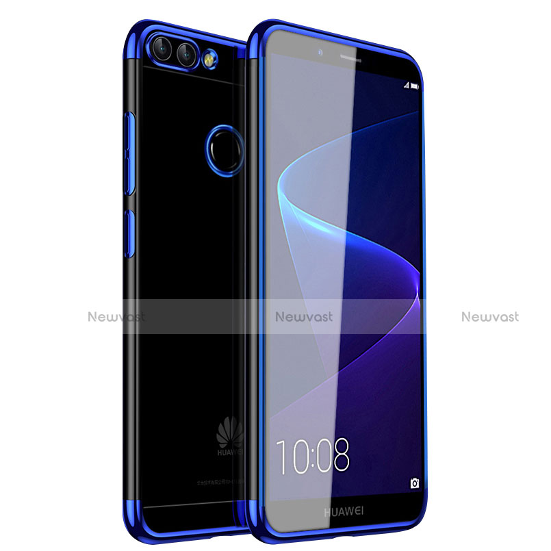 Ultra-thin Transparent TPU Soft Case H01 for Huawei Enjoy 7S Blue
