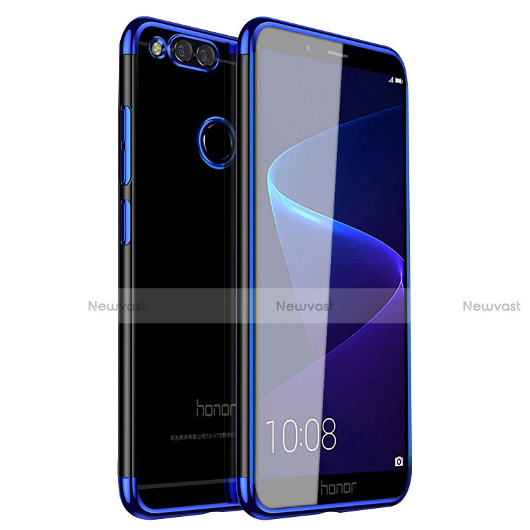 Ultra-thin Transparent TPU Soft Case H01 for Huawei Honor 7X Blue