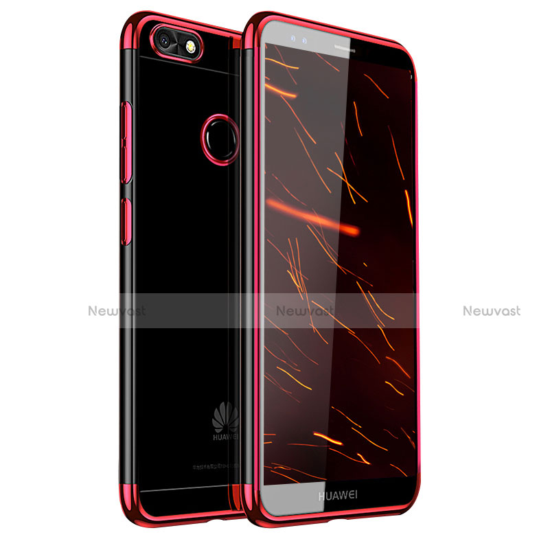 Ultra-thin Transparent TPU Soft Case H01 for Huawei Y6 Pro (2017) Red