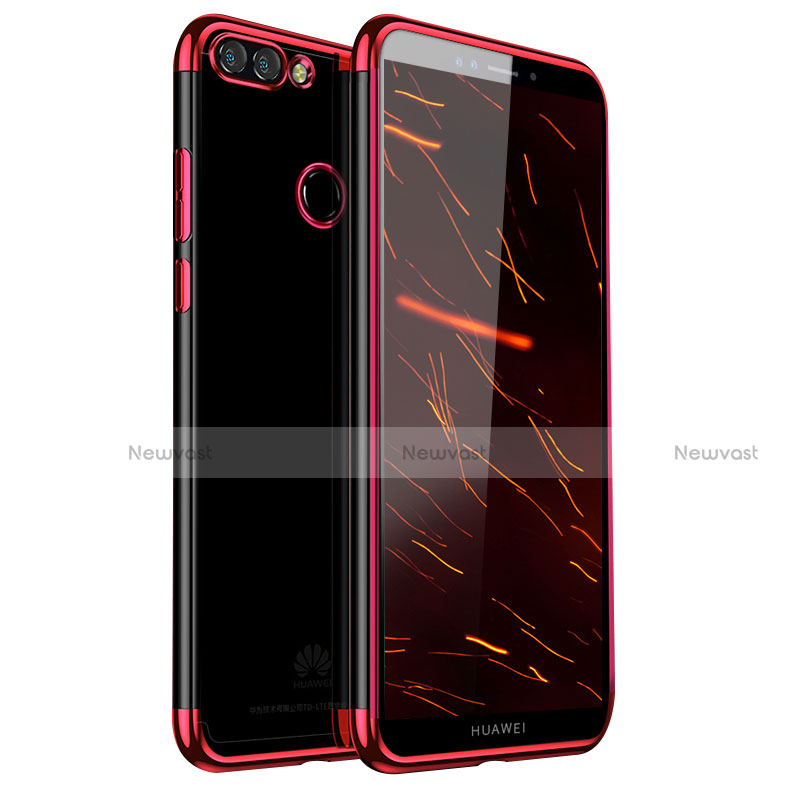 Ultra-thin Transparent TPU Soft Case H01 for Huawei Y9 (2018) Red