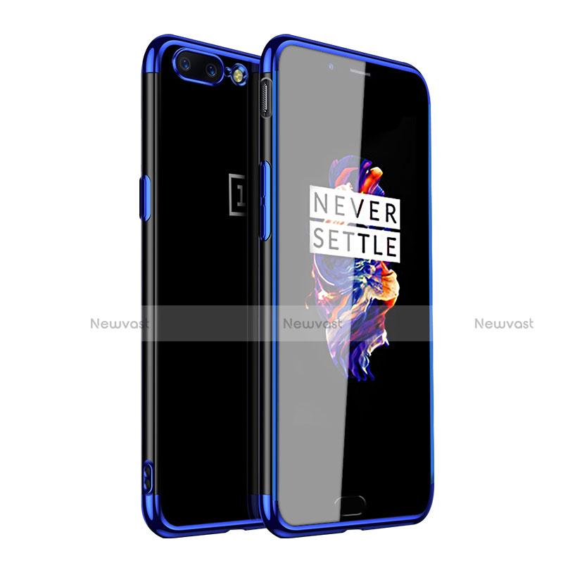 Ultra-thin Transparent TPU Soft Case H01 for OnePlus 5 Blue