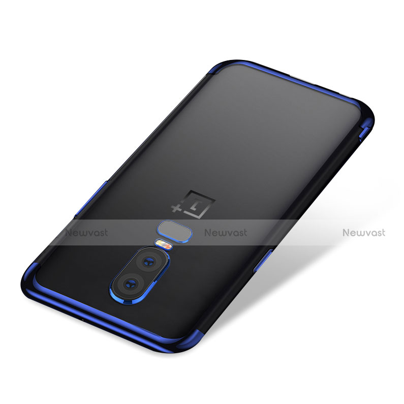 Ultra-thin Transparent TPU Soft Case H01 for OnePlus 6 Blue
