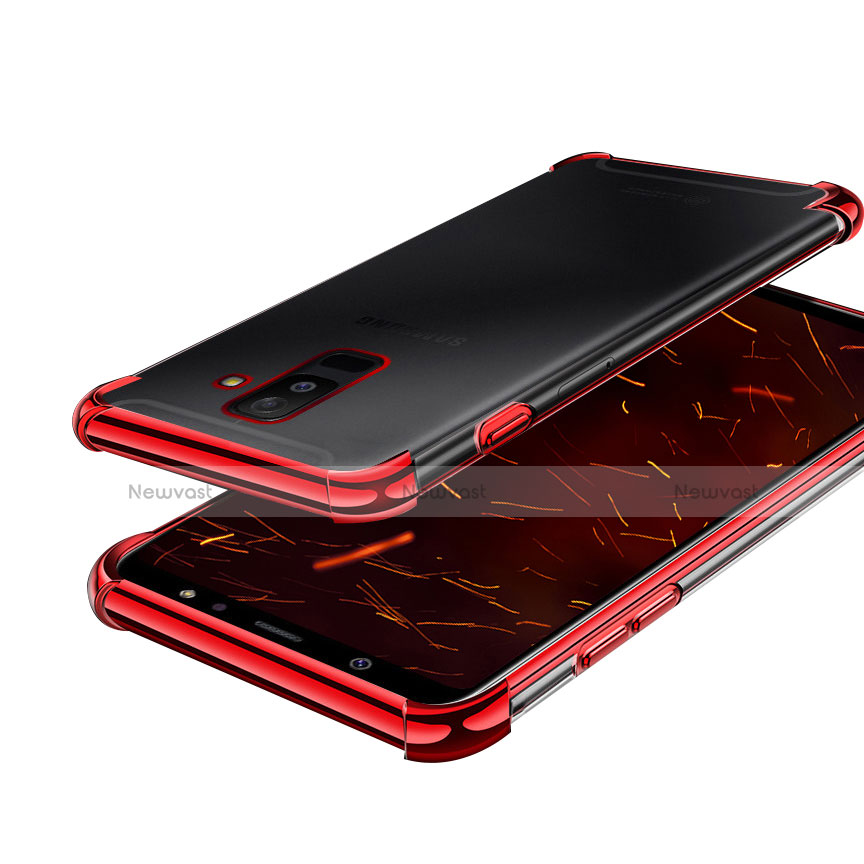 Ultra-thin Transparent TPU Soft Case H01 for Samsung Galaxy A6 Plus (2018) Red
