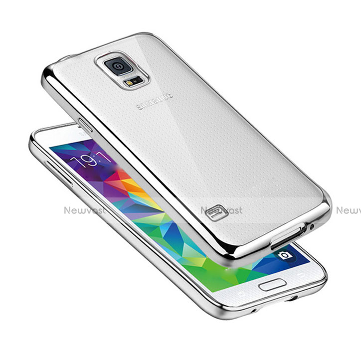 Ultra-thin Transparent TPU Soft Case H01 for Samsung Galaxy S5 Duos Plus Silver