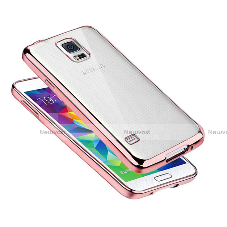 Ultra-thin Transparent TPU Soft Case H01 for Samsung Galaxy S5 G900F G903F Rose Gold