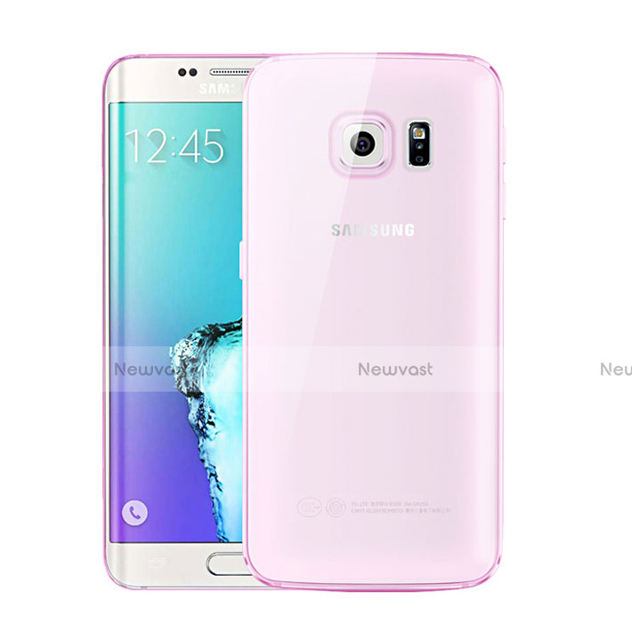 Ultra-thin Transparent TPU Soft Case H01 for Samsung Galaxy S6 Edge+ Plus SM-G928F Pink