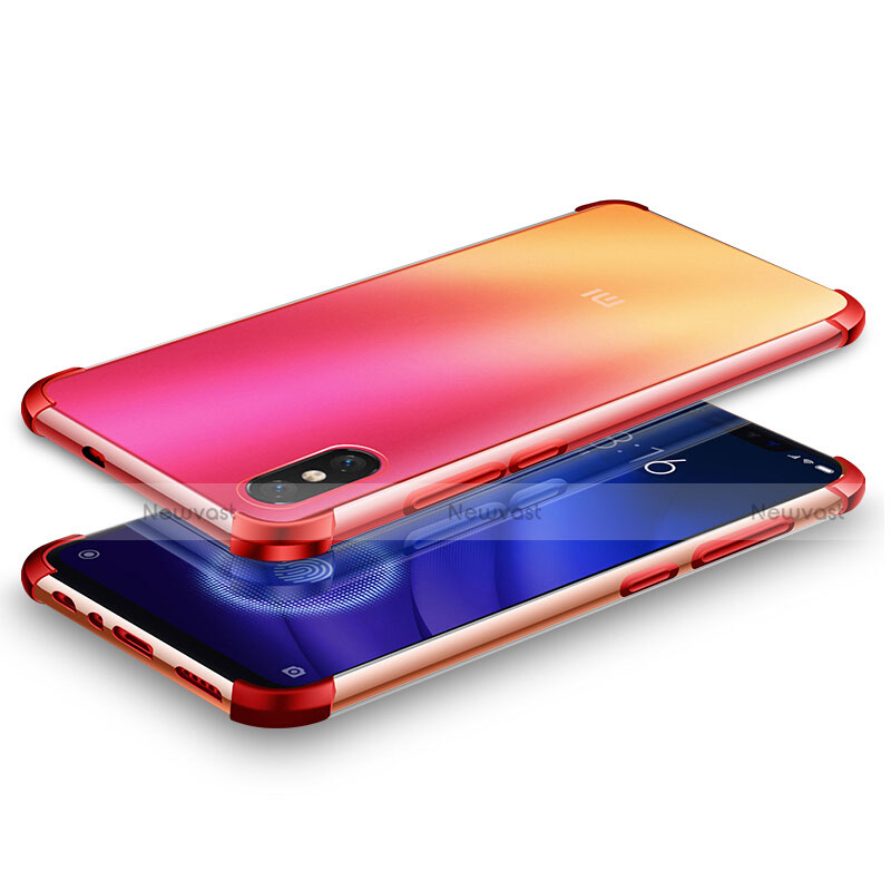 Ultra-thin Transparent TPU Soft Case H01 for Xiaomi Mi 8 Screen Fingerprint Edition Red
