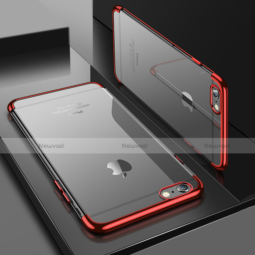 Ultra-thin Transparent TPU Soft Case H03 for Apple iPhone 6S Plus Red