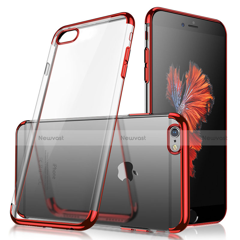 Ultra-thin Transparent TPU Soft Case H04 for Apple iPhone SE (2020) Red
