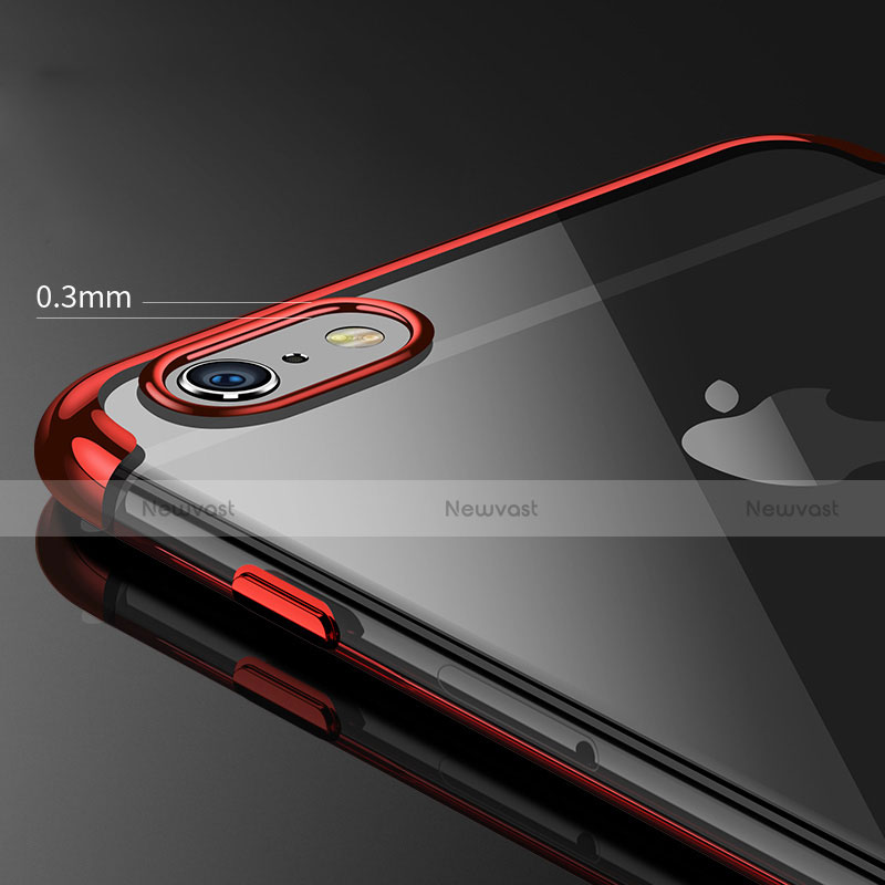 Ultra-thin Transparent TPU Soft Case H04 for Apple iPhone SE3 2022 Red