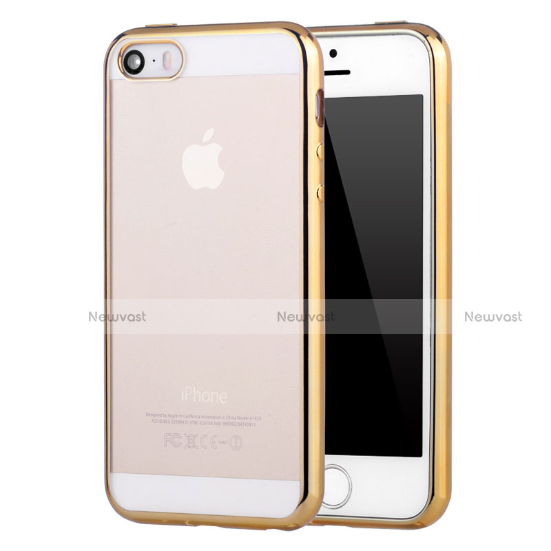 Ultra-thin Transparent TPU Soft Case H05 for Apple iPhone 5S Gold
