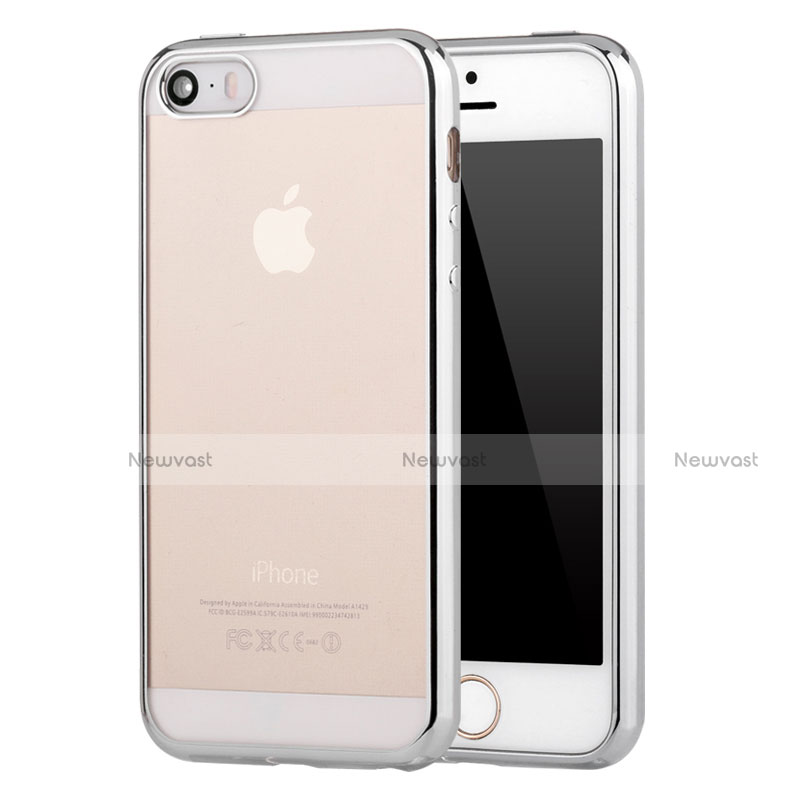 Ultra-thin Transparent TPU Soft Case H05 for Apple iPhone 5S Silver