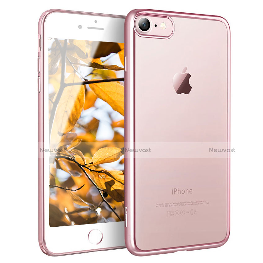 Ultra-thin Transparent TPU Soft Case H11 for Apple iPhone SE3 2022 Rose Gold