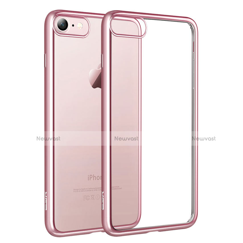 Ultra-thin Transparent TPU Soft Case H11 for Apple iPhone SE3 2022 Rose Gold