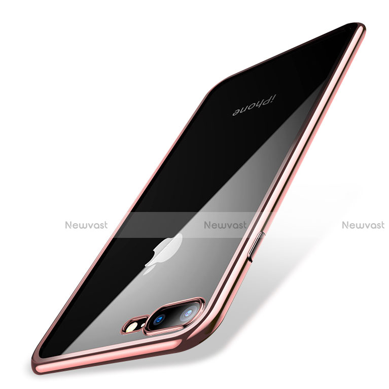 Ultra-thin Transparent TPU Soft Case Q04 for Apple iPhone 8 Plus Rose Gold
