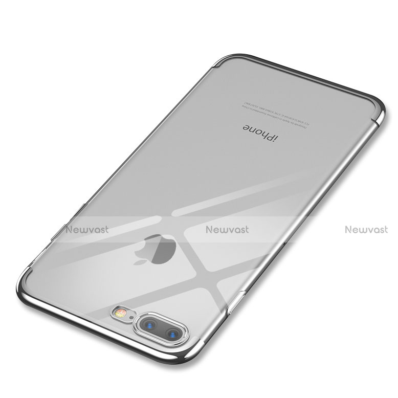 Ultra-thin Transparent TPU Soft Case Q05 for Apple iPhone 8 Plus Silver