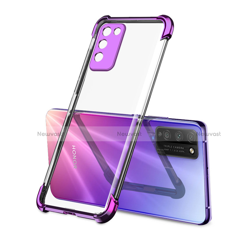 Ultra-thin Transparent TPU Soft Case S01 for Huawei Honor 30 Lite 5G Purple