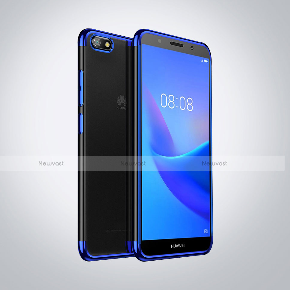 Ultra-thin Transparent TPU Soft Case S01 for Huawei Honor 7S Blue
