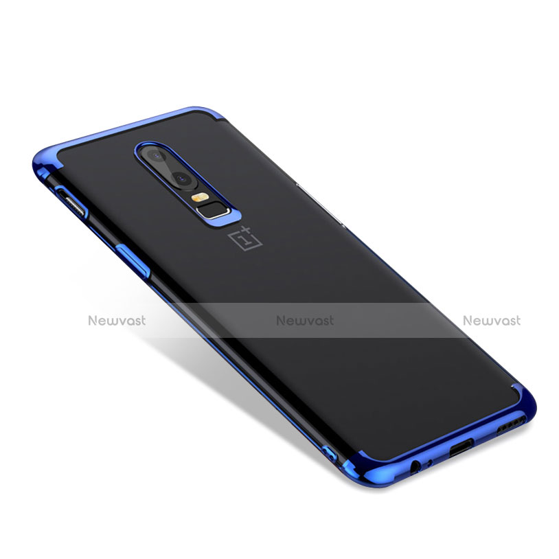 Ultra-thin Transparent TPU Soft Case T02 for OnePlus 6 Blue