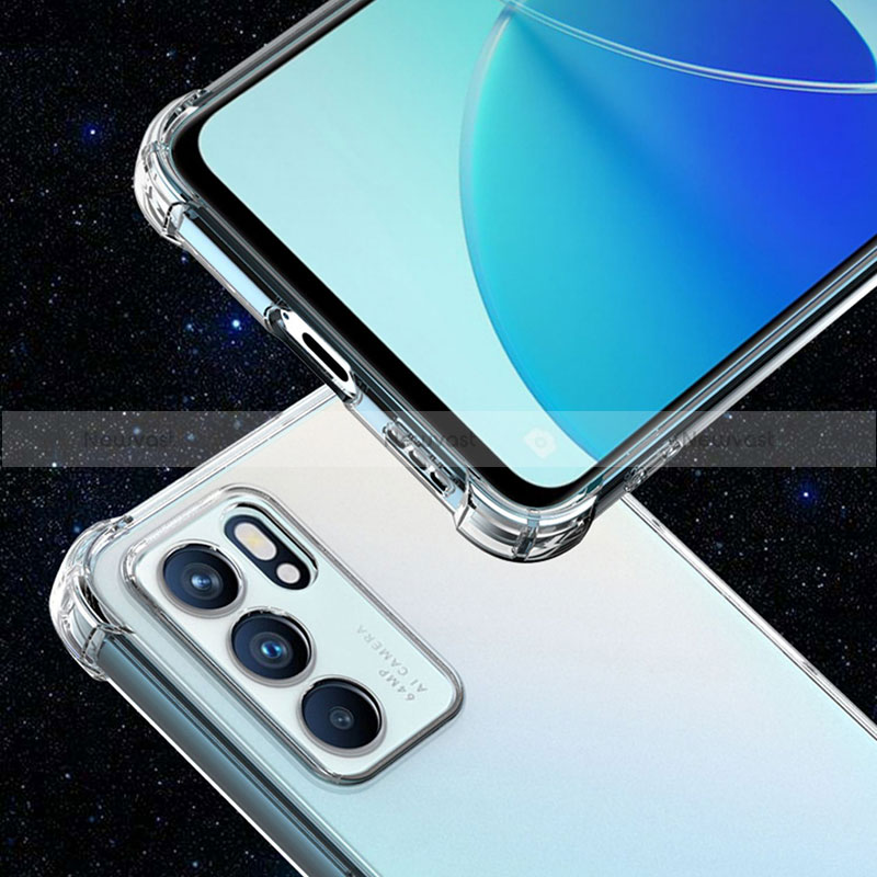 Ultra-thin Transparent TPU Soft Case T02 for Oppo Reno6 Pro 5G India Clear