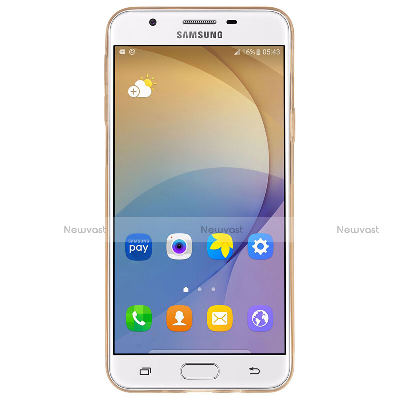 Ultra-thin Transparent TPU Soft Case T02 for Samsung Galaxy J7 Prime Gold