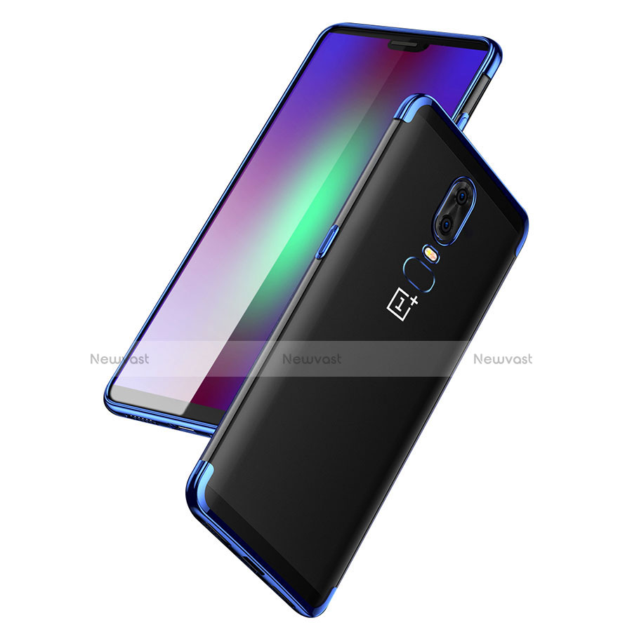 Ultra-thin Transparent TPU Soft Case T03 for OnePlus 6 Blue