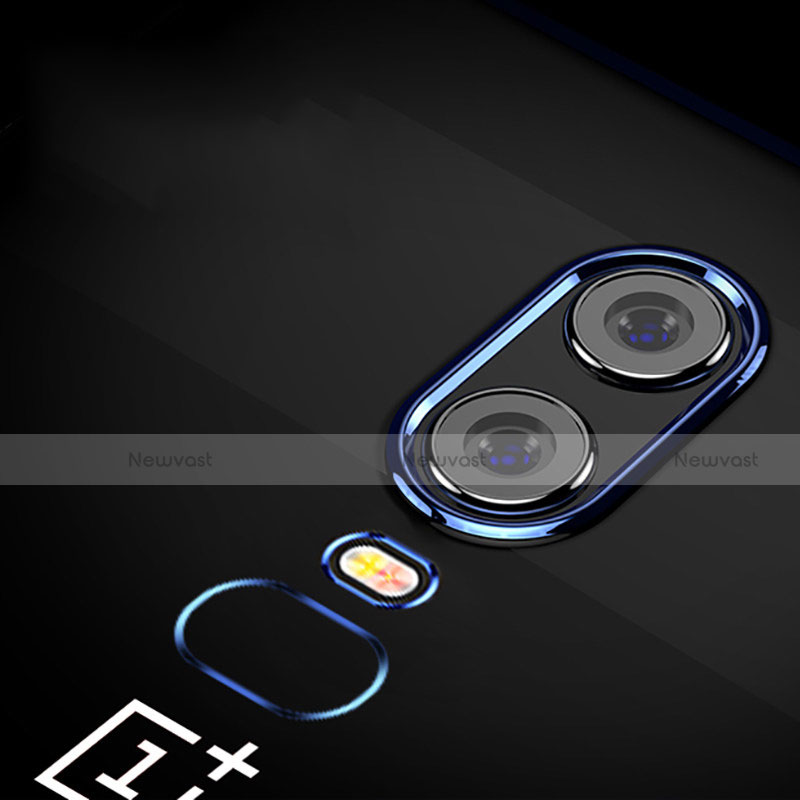 Ultra-thin Transparent TPU Soft Case T03 for OnePlus 6 Blue