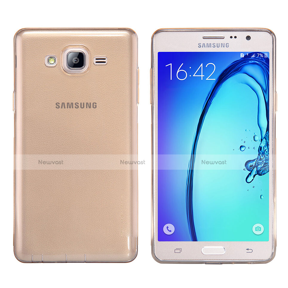 Ultra-thin Transparent TPU Soft Case T03 for Samsung Galaxy On7 G600FY Gold