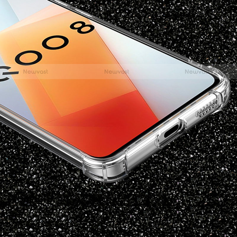 Ultra-thin Transparent TPU Soft Case T03 for Vivo iQOO 8 5G Clear