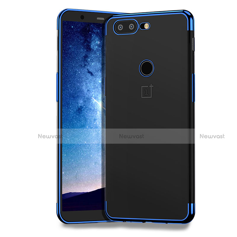 Ultra-thin Transparent TPU Soft Case T04 for OnePlus 5T A5010 Blue