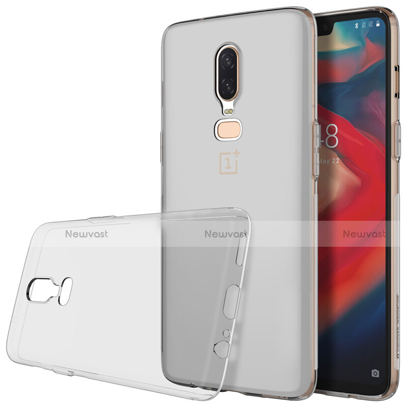 Ultra-thin Transparent TPU Soft Case T04 for OnePlus 6 Gray