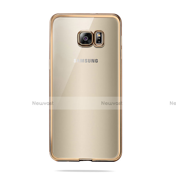 Ultra-thin Transparent TPU Soft Case T04 for Samsung Galaxy S6 Duos SM-G920F G9200 Gold