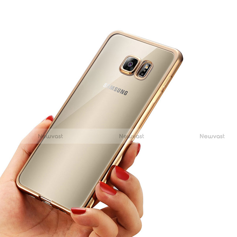 Ultra-thin Transparent TPU Soft Case T04 for Samsung Galaxy S6 Duos SM-G920F G9200 Gold